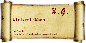 Wieland Gábor névjegykártya